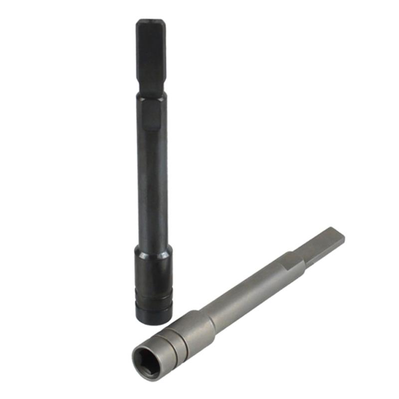 2Pcs Magnetic Extension Rods Round Flat Adapter 83mm Steel Tool for Mechanics and Projects