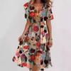 2024 V-Neck Floral Print Casual Loose Dress - New Hot Selling Comfortable Design