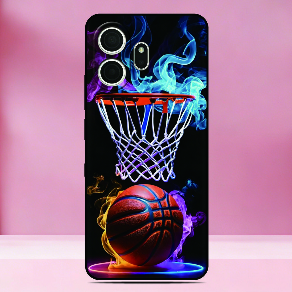 Basketball Sport Phone Case For TCL NxtPaper 70 Pro 5G Painted TPU Black Back Cover Soft Silicone Funda Screen Protector Film