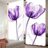 2Pcs Light Purple Flower Aesthetic Floral Blossom Curtain Decor Art For Bedroom Living Room Offices Decoration A