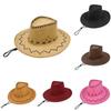 West Outdoor Cowboy Hat Sun Protection Breathable Solid Color Cap Unisex Gift