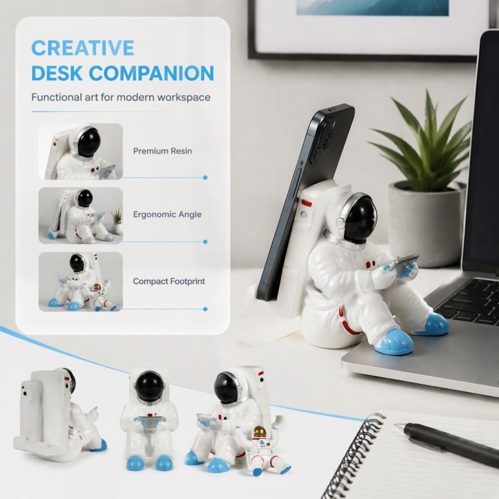 2 Size Astronaut Phone Holder White Astronaut Phone Stand Cute Resin Phone Holder Sit Down Use