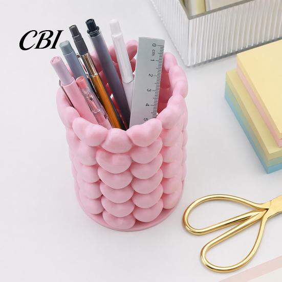 Decorative Pen Container 3D Printed Hollow Heart Holder, Aesthetic Stand, Girlish Love Stitching Stand Makeup Brush Multifunctional Storage