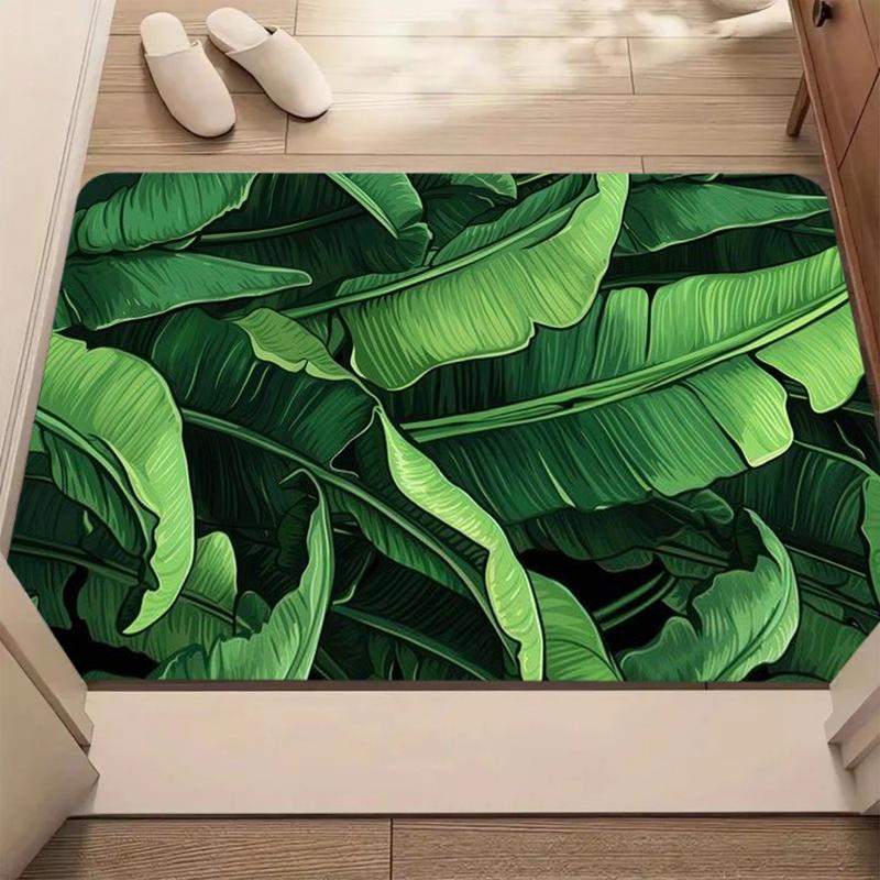 

Exquisite Tropical Leaf Pattern Carpet Mat Rug Home Decoration Lush Greenery Floor Covering for Living Room Bedroom Entryway 40cm x 60cm