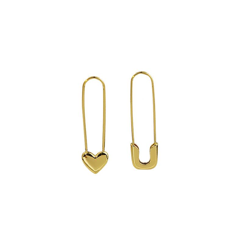 Irregular Paper Clip Love Earrings, Simple Cold Wind Studs, Geometric Metal Wind Earrings, Women