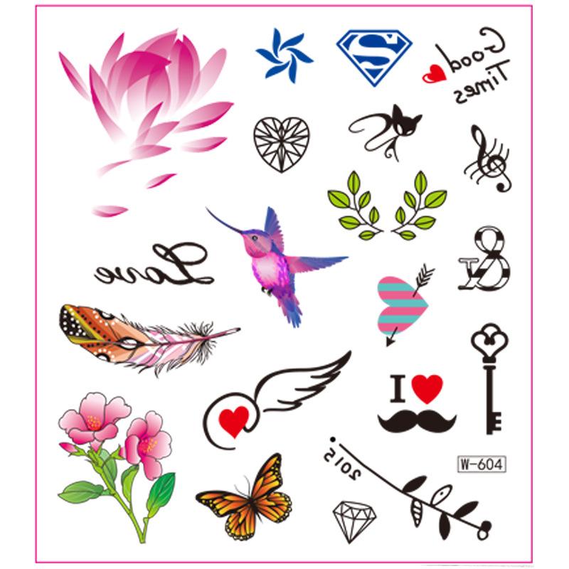 

Студенты Кампуса Мужские и Женские Наклейки-татуировки Водонепроницаемые Наклейки-татуировки Мультяшные Татуировки с Бабочками и Текстом 134*120mm