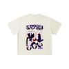 260 GSM Double Yarn 32 Count 100% Cotton Jujutsu Kaisen V6 Gojo Print Unisex Heavy Cotton T Shirt