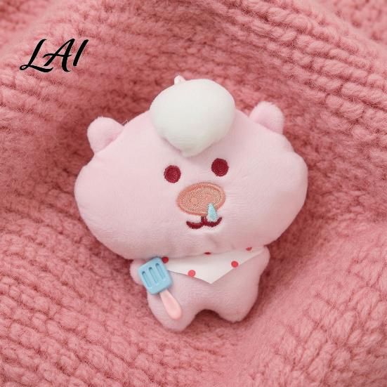 Schoolbag Decoration Charm Cartoon Pig Plush Pendant for Backpacks Stuffed Animal Bag Decorative Hanging Ornament with Ball Chain Soft Keychain