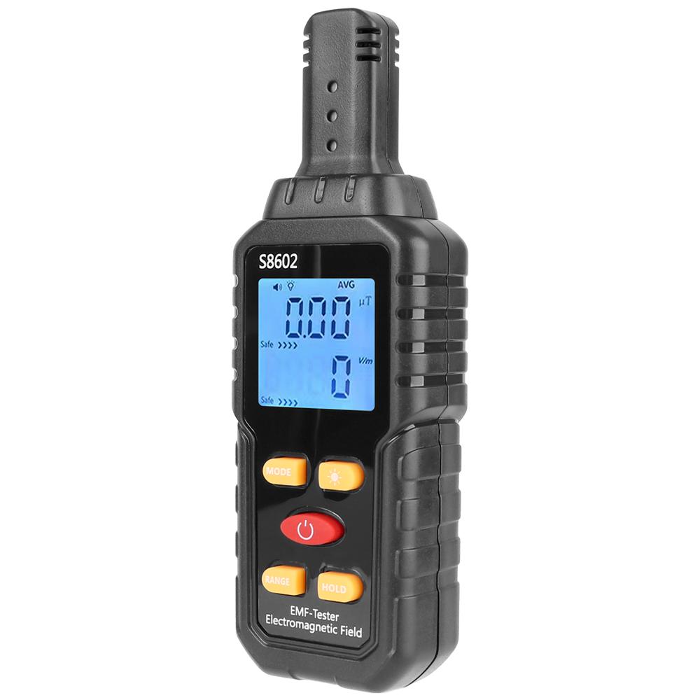 Portable EMF Tester With 3LED Indicator 3 In 1 Electromagnetic Field Radiation Detector Electric Magnetic Field Temperature Test