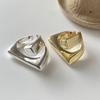 Bagues en Argent Sterling 925 Pour Femmes Bijoux Fins Géométriques Bague Géométrique Dorée Ajustable au Doigt Pour Fête Cadeau d'Anniversaire