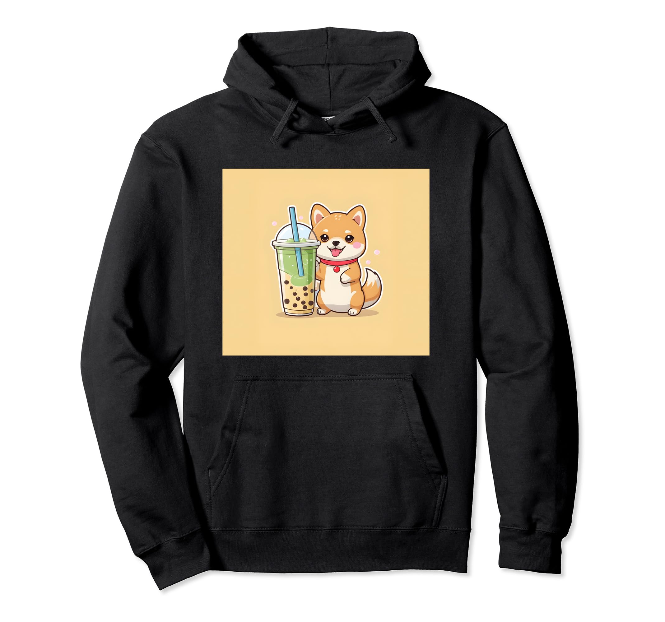 

худі з принтом shiba bubble things миле, собака, іну, боба, чай, миле, чорний