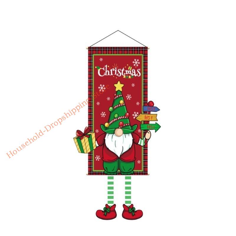 85AD Tecido de Fundo com Estampa de Desenho Animado de Natal Pôster para Pendurar Decoração Criativa para Festa em Casa
