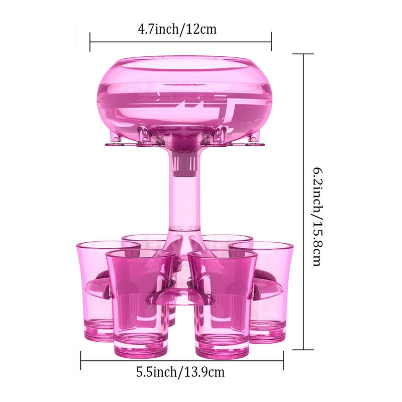 Acrylic Shot Glasses Dispenser Acrylic Party Pourer Holder Six Glasses Dispenser Drink Tool For Wine Beer Whiskey Coffee Tea