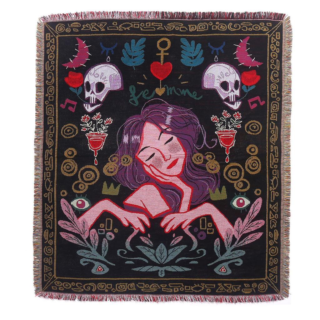 00% Cotton Tapestry Blankets - Custom Jacquard Woven Throws
