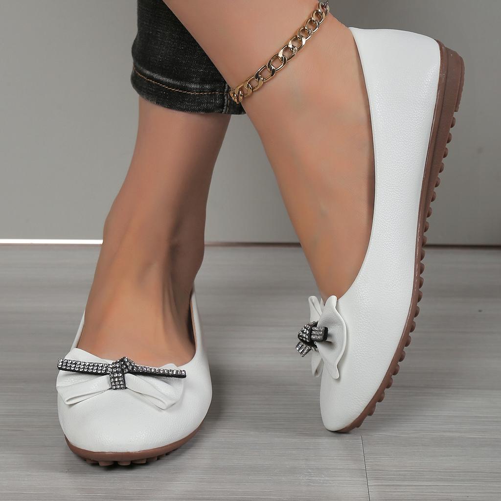 Fashion Women Flats Spring Autumn Casual Loafers Fashion Pointed Toe Flat Shoes Women Solid Color Comfortable Non-slip Bow Women Shoes