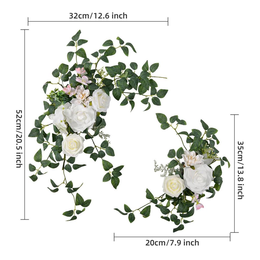 2Pcs Wedding Arch Flowers Beautiful Realistic Rustic Ornament Artificial Rose Flower for Window Home Ceremony Backdrop Party