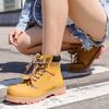 Designer Yellow Ankle Boots Men Women Fashion Winter Mens Leather Boots Comfortable Fur Motorcycle Boots Men Work Shoes Sneakers