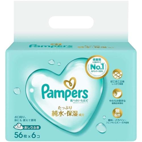 

P&G Pampers Skin First Wipes, 6-pack, 56 sheets x 6 packs