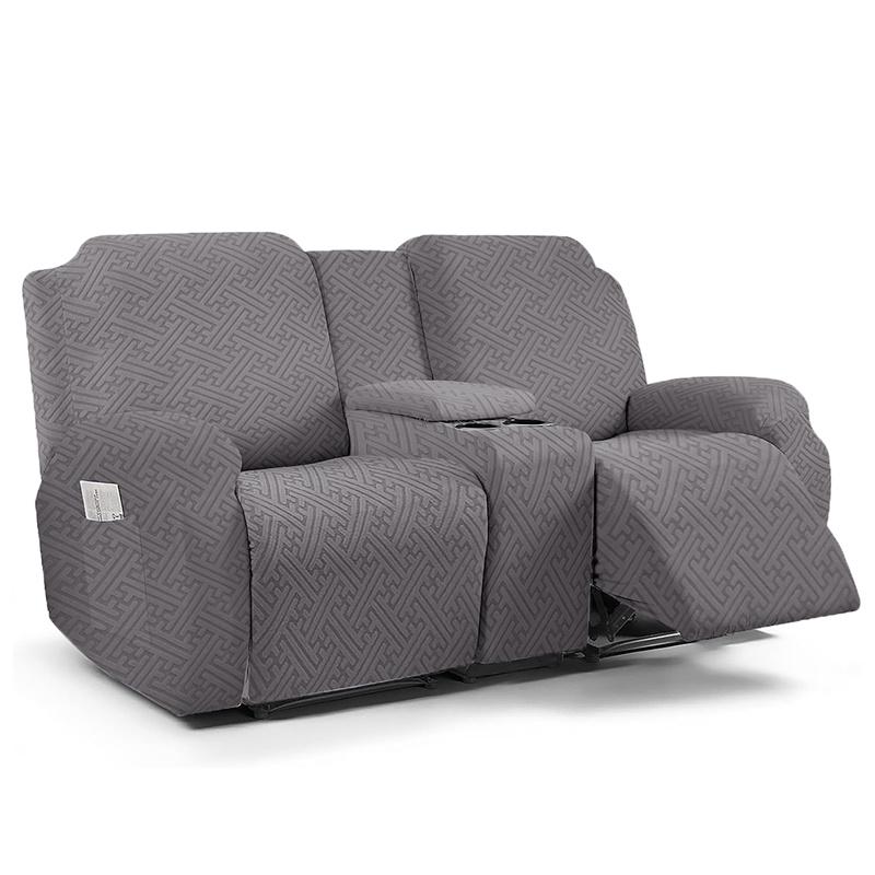 2Set Nordic Jacquard Split Recliner Armchair Cover With Cup Holder Anti-Slip Sofa Slipcover Relax Couch Covers For Living Room