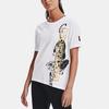 Under Armour New Spring Collection Tiger Logo Print Crew Neck T-Shirt Women Tops White 1366121-100