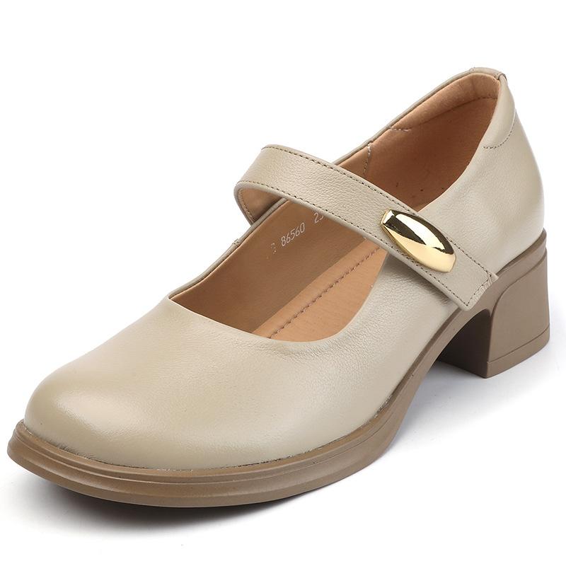 

GKTINOO 2025 Women Pumps Mary Jane Thick Heels Genuine Leather Shoes Woman Spring Autumn Platform Office Ladies Shoes 43