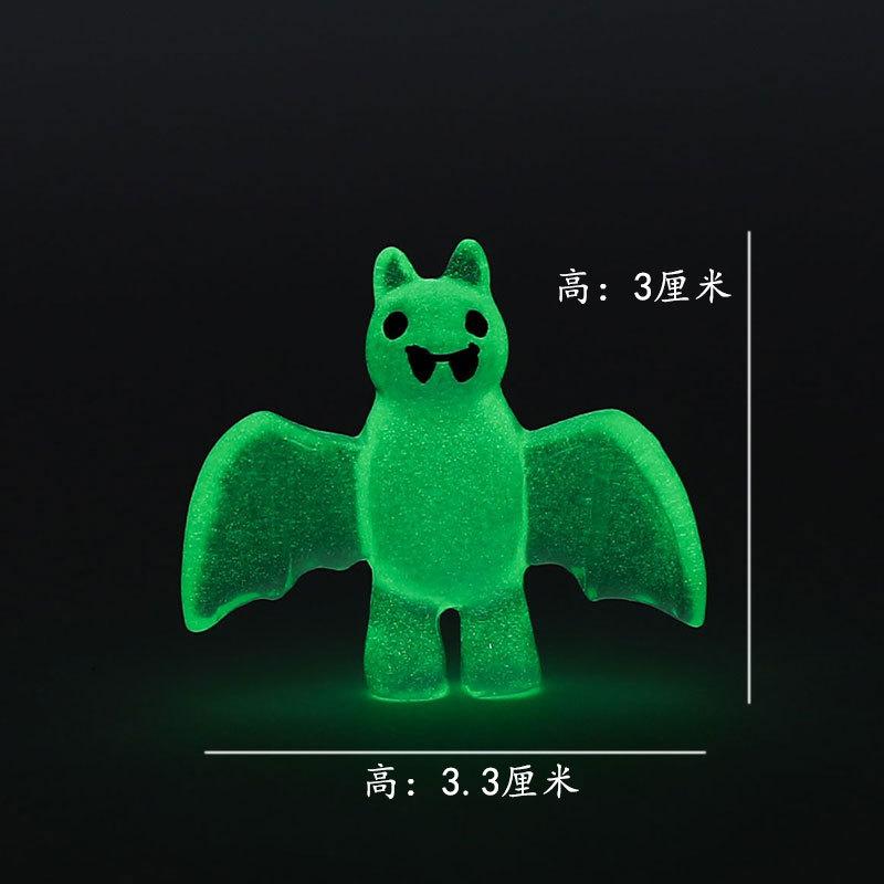 Decor Mini Luminous Ghost Ornament Halloween Decoration Coffin Pumpkin Bat Glowing Home Decoration Micro Miniature Decoration
