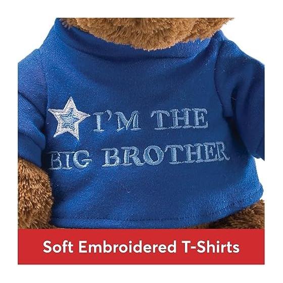 GUND I'm The Big Brother T-Shirt Teddy Bear Plush Blue 12"