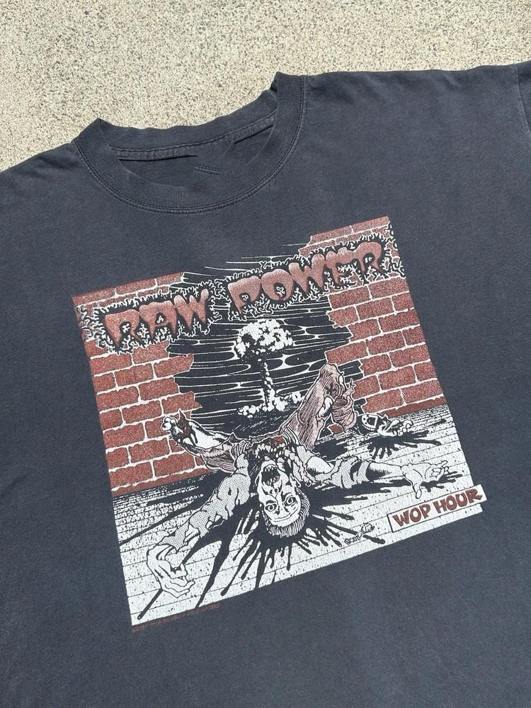 Raw Power World Tour Начало 2000-х Футболка группы Панк-рок Ремейк 2 стороны CM180 Унисекс Футболка XXXXL