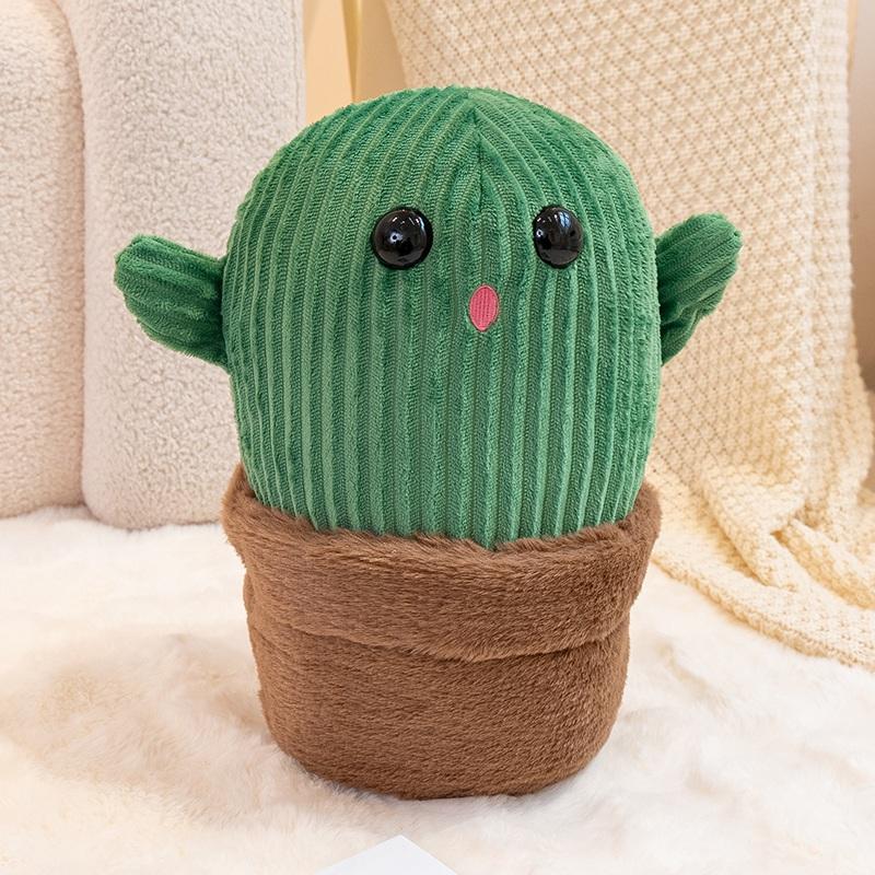 Creative Cactus Potted Plush Toys Soft Stuffed Cartoon Smile Cactus Plants Doll Cozy Throw Pillow Kawaii Home Decor Cute Gift