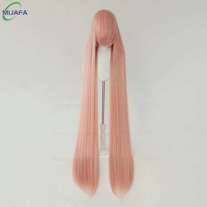 700g Alta Qualità 59" 150cm Lunga Dritta Parrucca Cosplay Con Frangia Biondo Marrone Rosso Verde Blu Resistente al Calore Colori Capelli Parrucche Anime