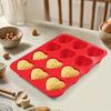 12-Cavity Heart-Shaped Silicone Cake Mold - Non-Stick DIY Baking Mold for Brownies, Cupcakes & Cake Pops, Easy Release, Food-Grade, Microwave