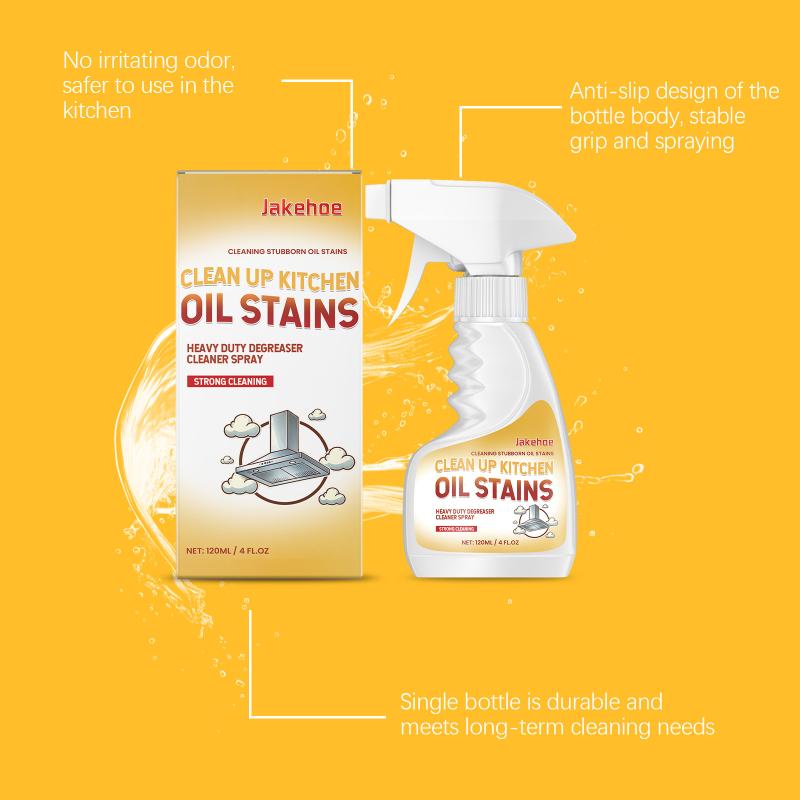 Jakehoe 120Ml Grease Remover Powerful Kitchen Degreaser Spray Stainless Steel Hoods Cooktop Cleaner  Oil Stain Dissolver
