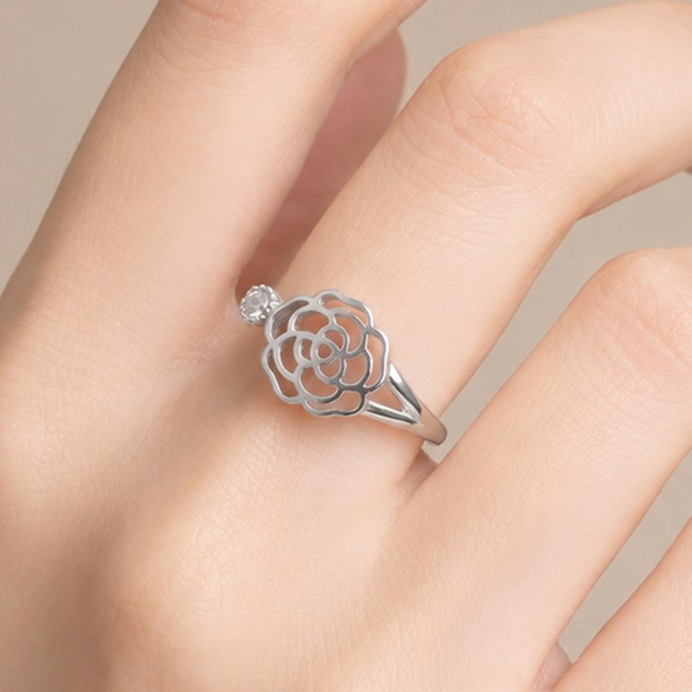 Helene Jewelry Silver 925 Rose Flower Miss Ring (Type C)