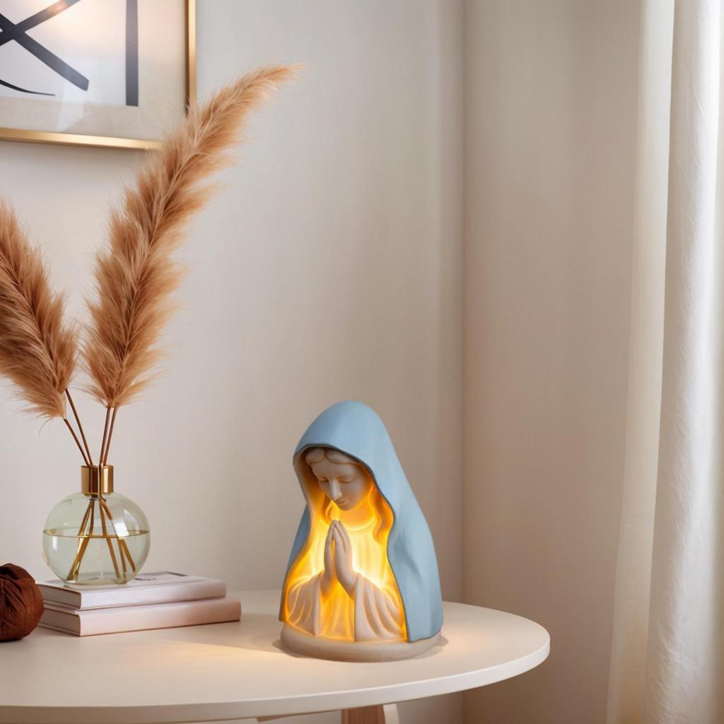 Virgin mary night light Religious Night Light Decorative Table Lamp Soft Eye Protection Desk Accessories for Nursery Reading