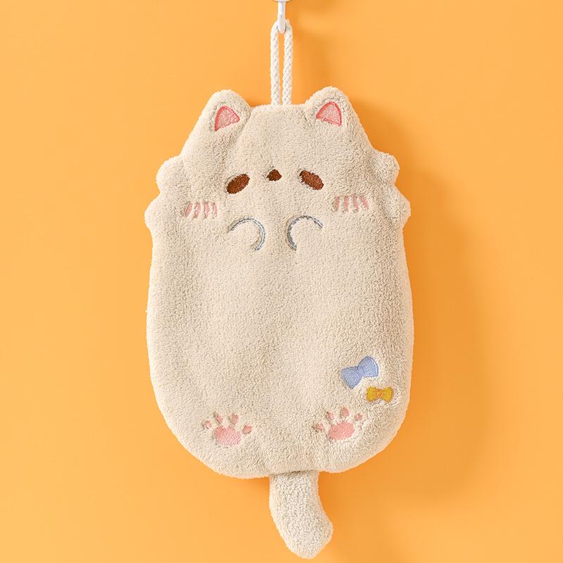 

Soft, Durable Cartoon Kitchen Hand Towel - Coral Fleece, Water-Absorbent, No Shedding, Thickened 18*31 cm света кофе