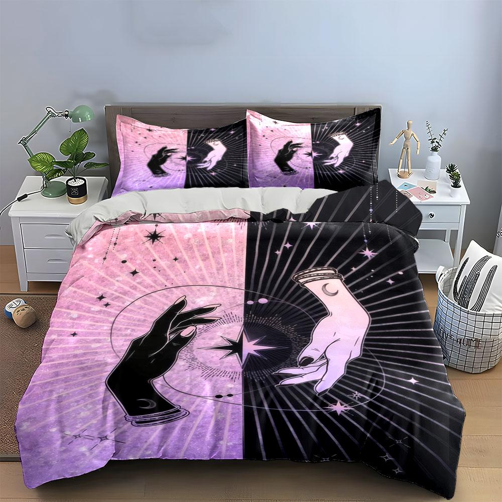 Mystic Hands Decor Set Soft Comfortable Duvet Cover Bedding Set Included 1*Duvet Cover & 2*Pillowcases, Gift