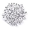 100 Stück 7mm Quadratische Acryl Buchstabenperlen Gemischtes Alphabet Lose Abstandshalterperlen Für Schmuckherstellung DIY Armbänder Halsketten Zubehör