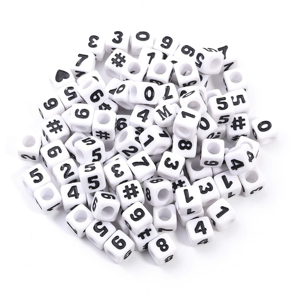 100 Stück 7mm Quadratische Acryl Buchstabenperlen Gemischtes Alphabet Lose Abstandshalterperlen Für Schmuckherstellung DIY Armbänder Halsketten Zubehör