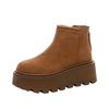 2024 Autumn/Winter Women's Thick-Soled Cow Suede Ankle Boots: Versatile, Height-Increasing, Warm Martin Style