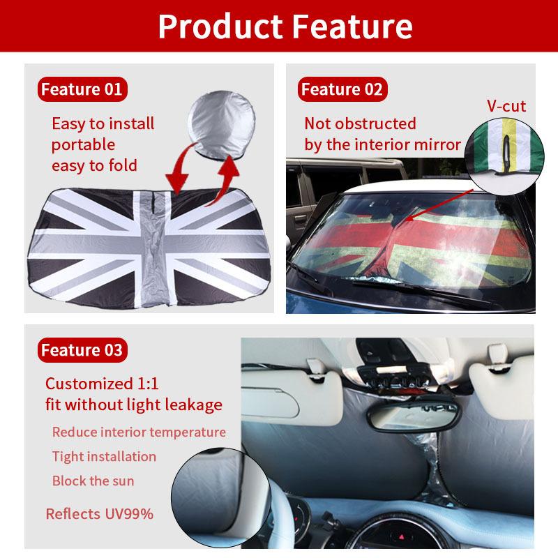 Tendalino Parasole per Parabrezza Auto Per Mini Cooper S R56 R50 F56 R53 F55 R60 R55 R52 F54 F57 F60 R57 One R58 Parasole per Parabrezza