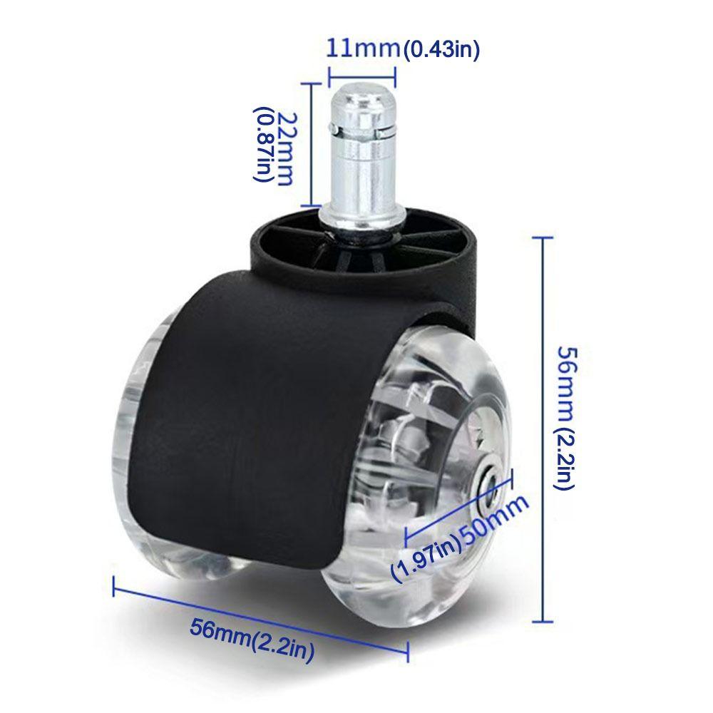 1/5Pcs Universal Desk Chair Wheels 360-degree Rotation Double Wheel Design Office Chair Caster Silent 2 Inch