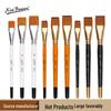 3-Piece Short Handle Nylon Art Brush Set for Watercolor and Acrylic Painting