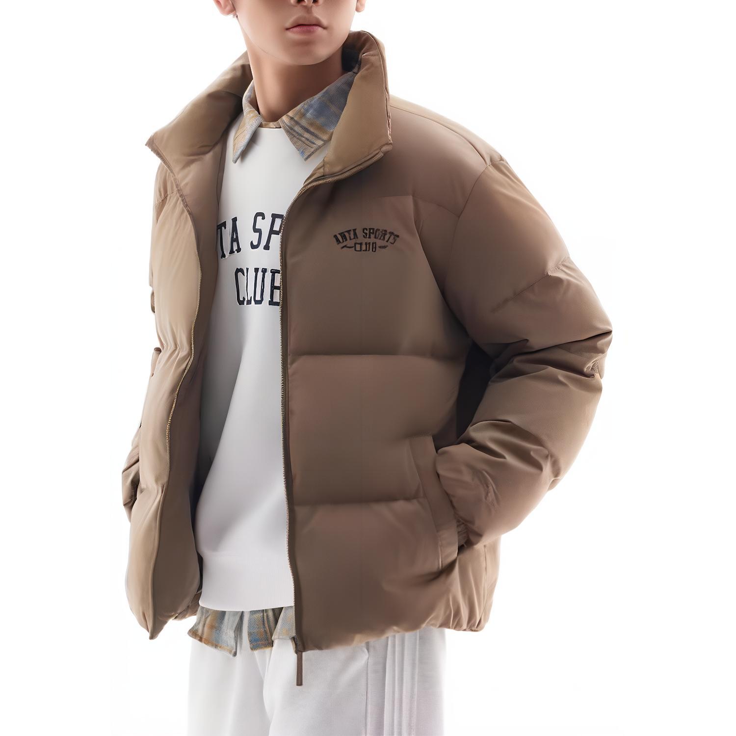 

Anta Lifestyle Series Retro Water-Resistant Stand Collar Casual Letter Long Sleeve Down Jacket Men Outerwear Hengli-Wood 152448907-3 XXXL