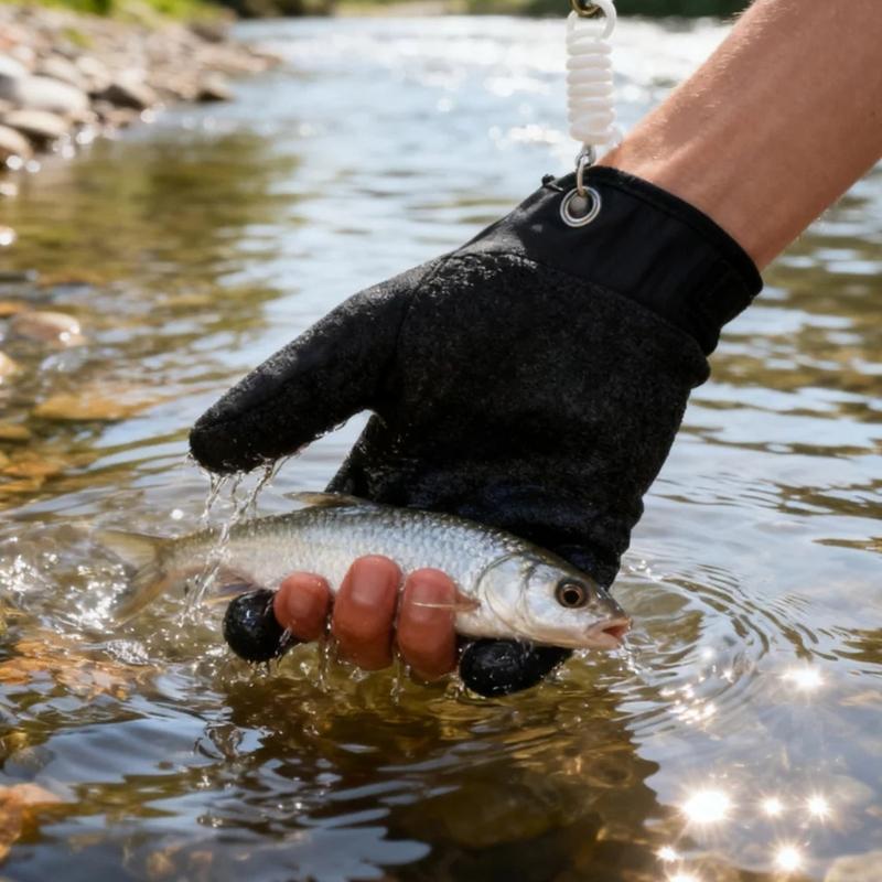 Nonslip Quick Drying Fishing Gloves Enhances With Thick Latex For Safe Fish Handling And Hook Removal