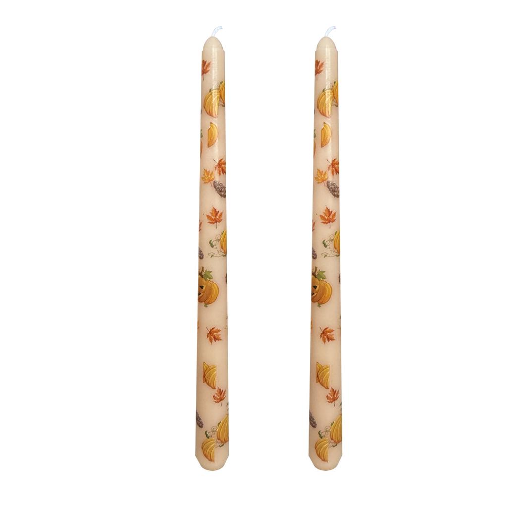 25cm Halloween Pumpkin Print Tapered Long Pole Candle Party Prop Decoration Halloween Gift