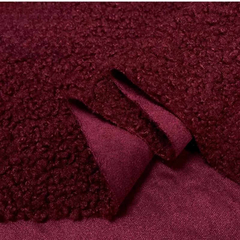 Tessuto Composito Suede e Lana d'Agnello Spesso 50x150cm Caldo per l'Inverno Cappotto Abbigliamento da Motociclista Giacca a Vento Tessuto alla Moda per Cucito