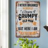 Funny Grumpy Man Vintage Metal Wall Art Decor Home Comedy Fan Gift