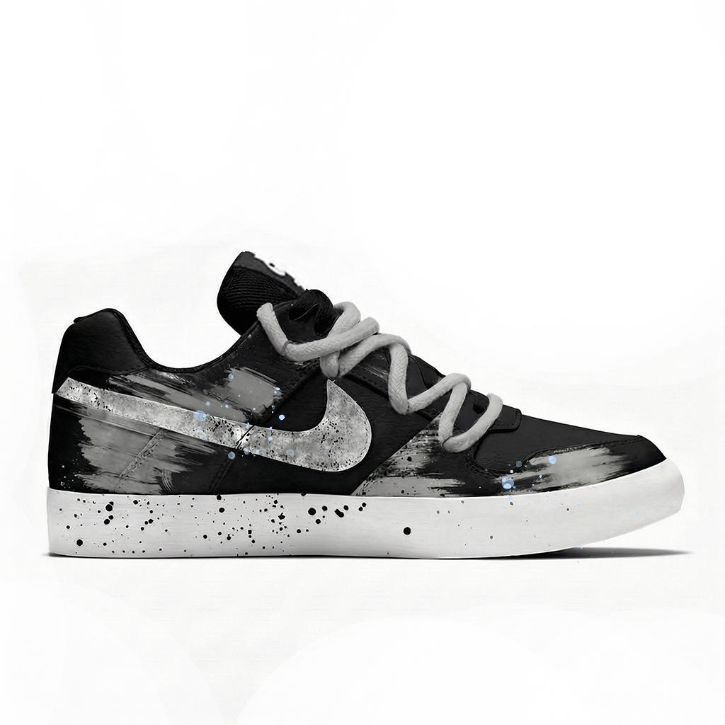 Nike SB Delta Shadow Moon Antislip Demping Slijtvast Lage top Skateboard Schoenen Heren Zwart Wit Grijs 942237-010(Team1727-)