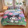 3pcs Floral Adventure Kuromi Print Cover Set Ultra Soft, Breathable, and Comfortable Bedding with Stylish Design for Bedroom and Guest Room Decor