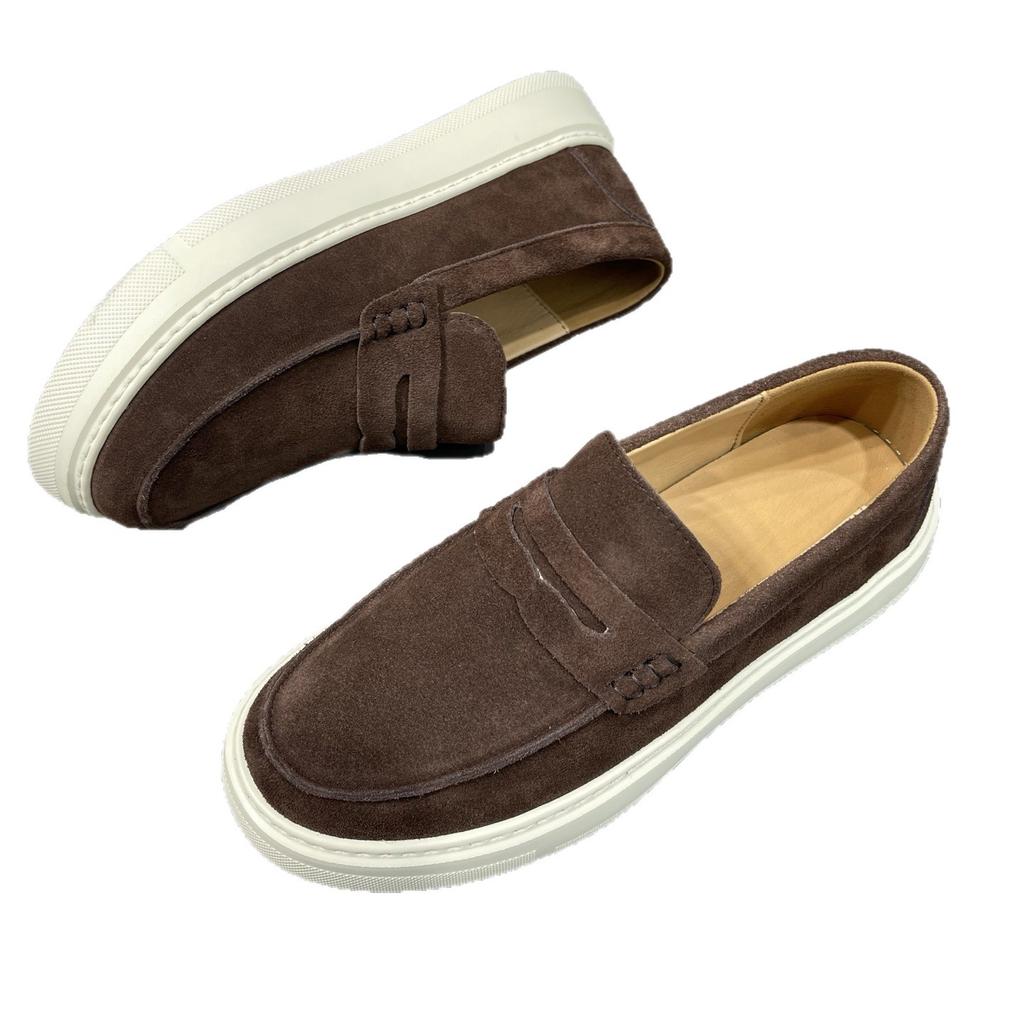 2026 old money style men's leather business casual British style Doudou shoes open smile light shoes men